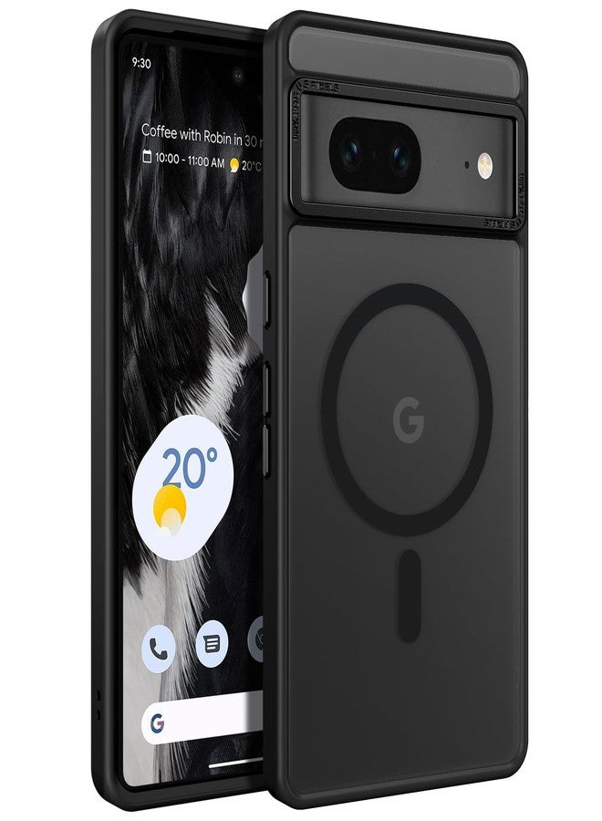 بنتوبين جراب BENTOBEN لهاتف Google Pixel 7 [متوافق مع Magsafe] جراب مغناطيسي شفاف غير لامع لهاتف Pixel 7، نحيف، مقاوم للصدمات، مناسب للرجال والنساء، غطاء حماية للهاتف لهاتف Google Pixel 7 مقاس 6.4 بوصة، أسود - Image 1