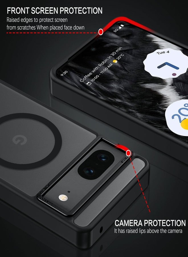 بنتوبين جراب BENTOBEN لهاتف Google Pixel 7 [متوافق مع Magsafe] جراب مغناطيسي شفاف غير لامع لهاتف Pixel 7، نحيف، مقاوم للصدمات، مناسب للرجال والنساء، غطاء حماية للهاتف لهاتف Google Pixel 7 مقاس 6.4 بوصة، أسود - Image 5