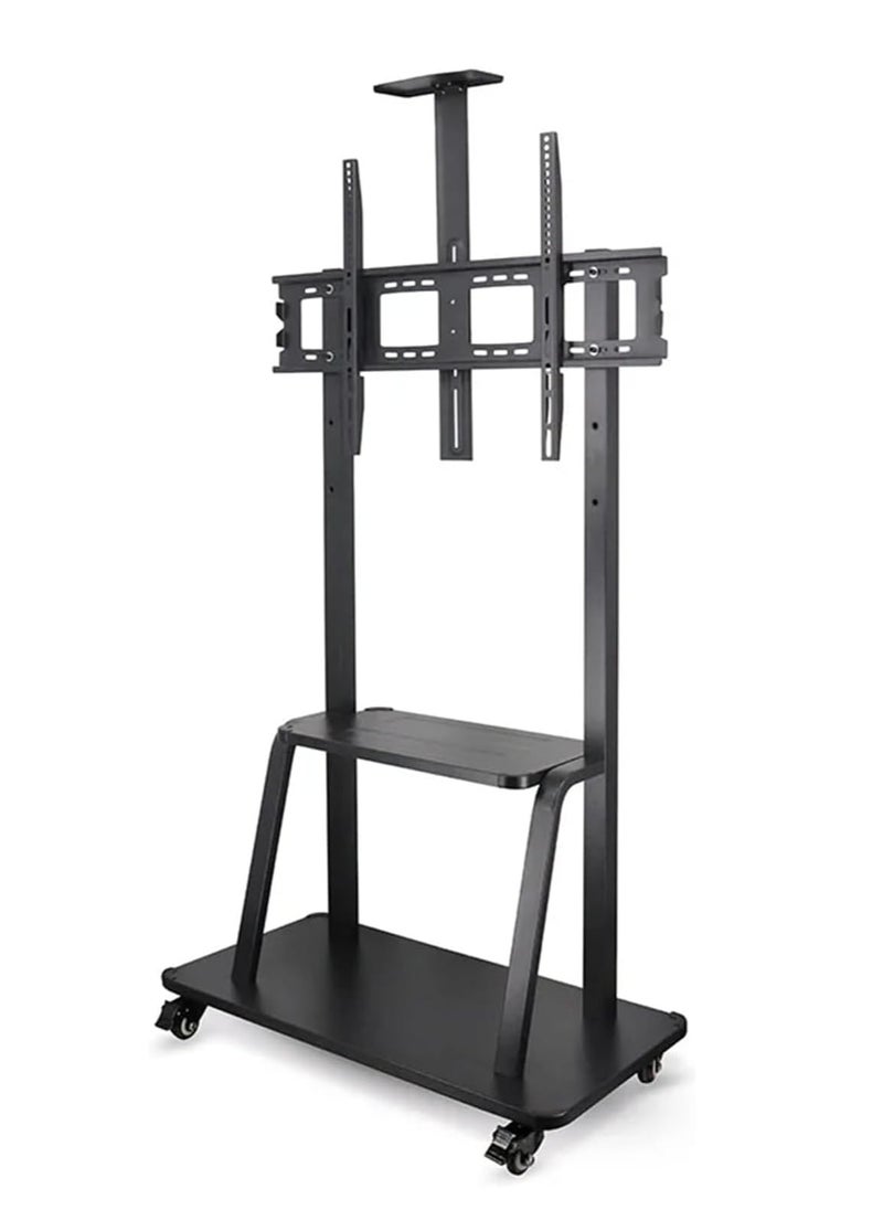 TIGER - 32"-70" Rolling TV Stand Cart – Height Adjustable Mobile Flat Screen TV Mount with Lockable Casters, 2 Tier AV Shelves, Max VESA 600x400mm, Ideal for LED, LCD, Plasma Screens (70x43x180cm) - Image 1