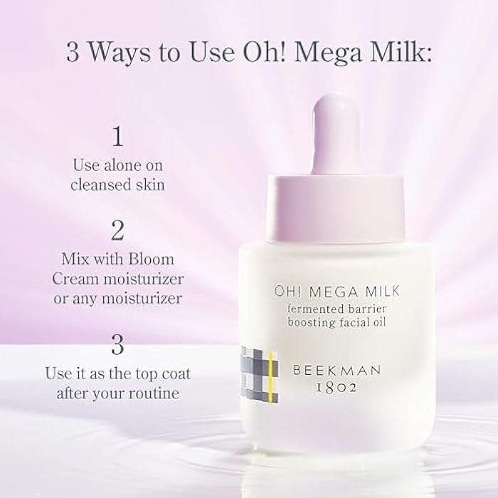 Beekman 1802 Oh! Mega Milky Facial Oil – Hydrating Vitamin C & Niacinamide Serum – Repairs Skin Barrier & Reduces Dark Spots – Fragrance Free, Sensitive Skin Safe – Packaging May Vary – 0.5 Fl Oz - Image 5