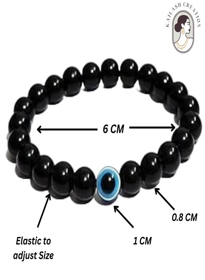 Kailash Creation Evil Eye Bracelet Beads Set for Men & Women | Adjustable Charm Bracelet Transparent, Milky White, Translucent White & Black | Stylish Evil Eye Bracelet for Women, Men, Girls, Boys | Pack of 4, 8 and12 (4 Pack) - Image 4