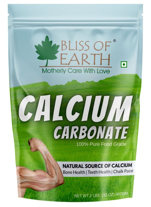 Bliss of Earth 32 oz Calcium Carbonate Powder Food Grade For Strong Bones & Teeth Natural Antacid 907GM