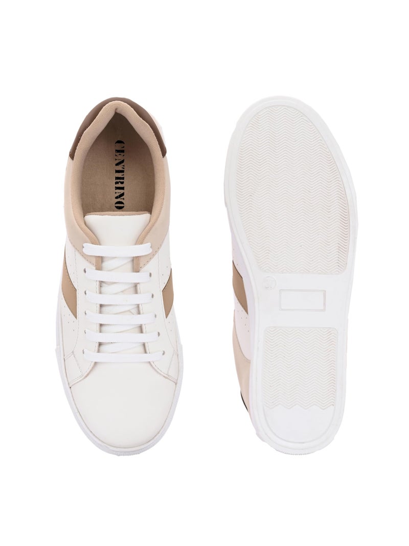 Centrino Womens Casual Shoes 7604-21_White-CHICKU - Image 4
