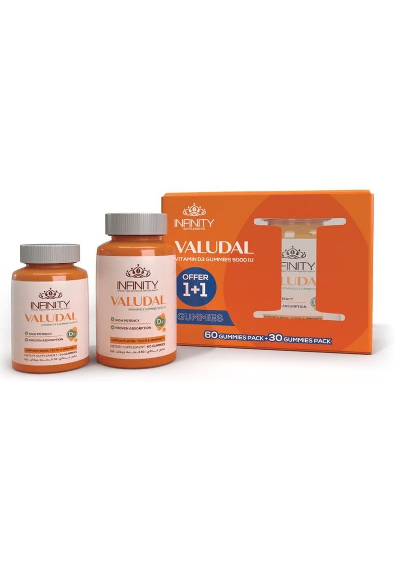 Infinity Valudal - 60+30 Gummies for vitamin D deficiency - Buy 1 Get 1 free - Image 1