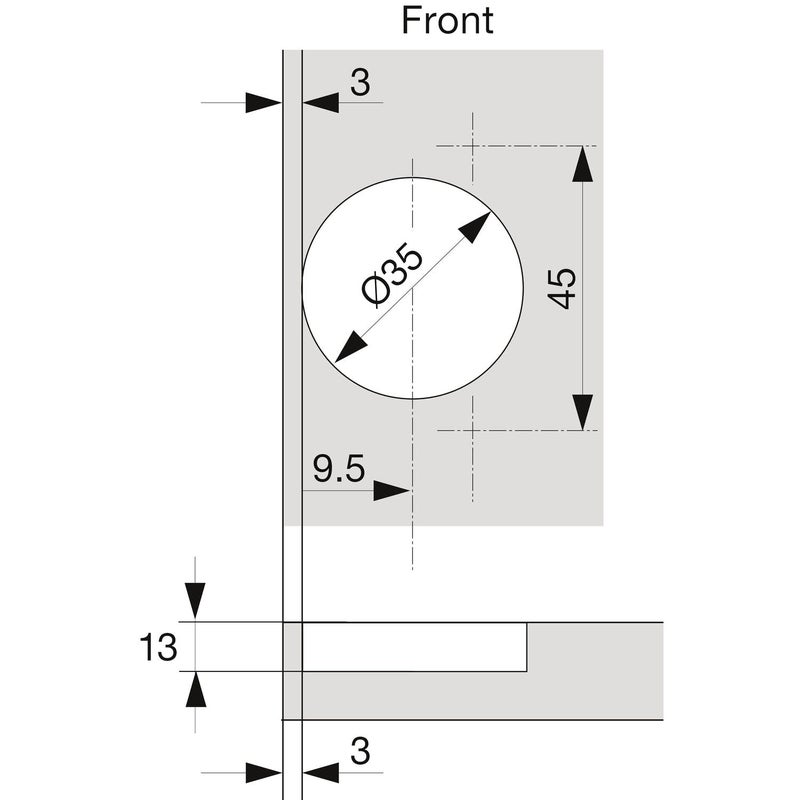 Blum 110 Degrees Screw On Self Closing Compact 33 Hinge Pack of 8 - Image 2