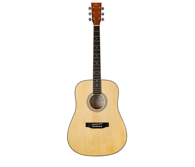 SX Guitar SD104G Dreadnought Acoustic - Gloss Natural - Image 2