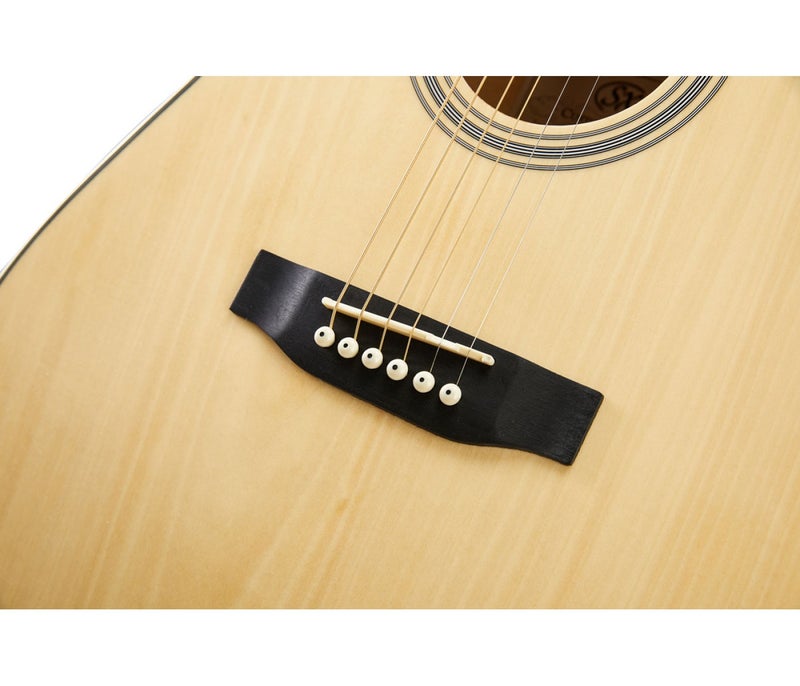 SX Guitar SD104G Dreadnought Acoustic - Gloss Natural - Image 4