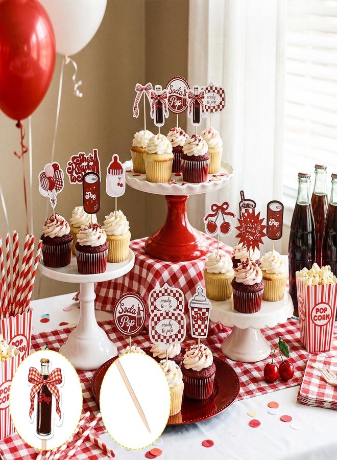 Novabright 48 Pcs She's Ready to Pop Cupcake Toppers Baby Shower Decorations She's About to Pop Party Decorations for Baby Shower Banquet Gender Reveal Newborn Party Supplies - Image 2
