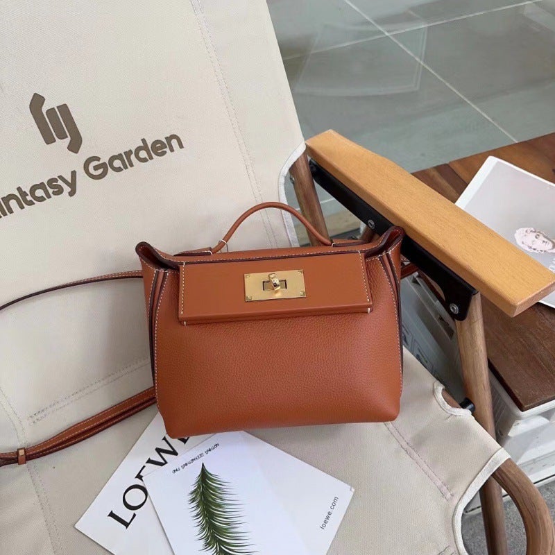 Women'S Kelly Bag Large Size 2424 First Layer Cowhide Dumpling Bag Wing Bag Handbag Shoulder Crossbody Backpack Hand-Held - Image 5