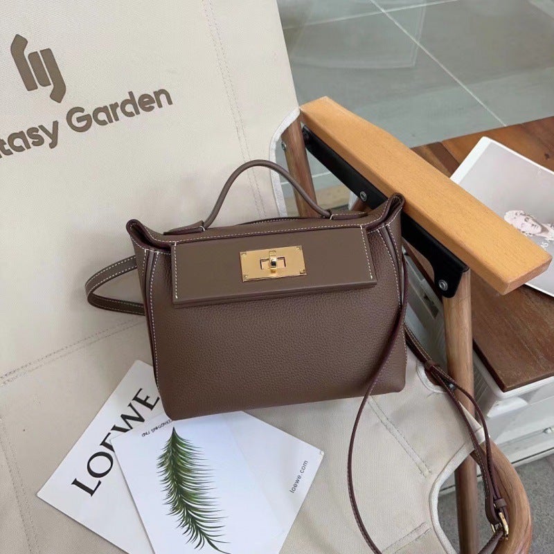 Women'S Kelly Bag Large Size 2424 First Layer Cowhide Dumpling Bag Wing Bag Handbag Shoulder Crossbody Backpack Hand-Held - Image 4