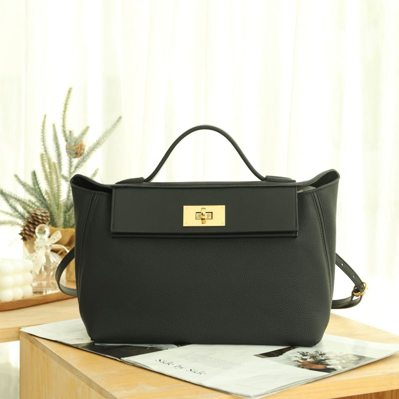 Women'S Kelly Bag Large Size 2424 First Layer Cowhide Dumpling Bag Wing Bag Handbag Shoulder Crossbody Backpack Hand-Held - Image 3