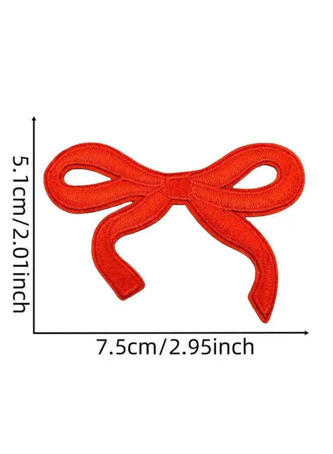 Red Iron On Patches 5pcs No Sew Colorful Appliques For DIY Clothing Bags Hats - Image 3