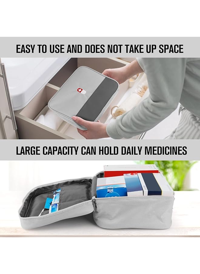 SYOSI Empty First Aid Bags Travel Medical Supplies Cosmetic Organizer Insulated Medicine Bag Convenient Safety Kit Suit for Family Outdoors Hiking Camping Car Office Workplace  - Image 3