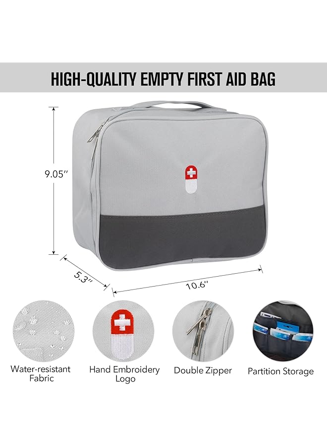 SYOSI Empty First Aid Bags Travel Medical Supplies Cosmetic Organizer Insulated Medicine Bag Convenient Safety Kit Suit for Family Outdoors Hiking Camping Car Office Workplace  - Image 5