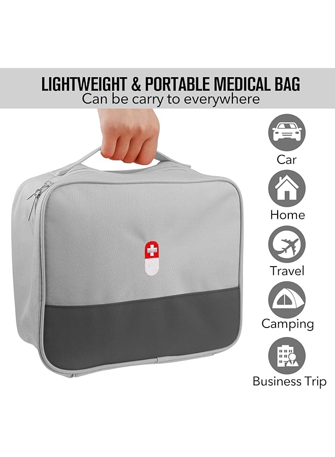 SYOSI Empty First Aid Bags Travel Medical Supplies Cosmetic Organizer Insulated Medicine Bag Convenient Safety Kit Suit for Family Outdoors Hiking Camping Car Office Workplace  - Image 2