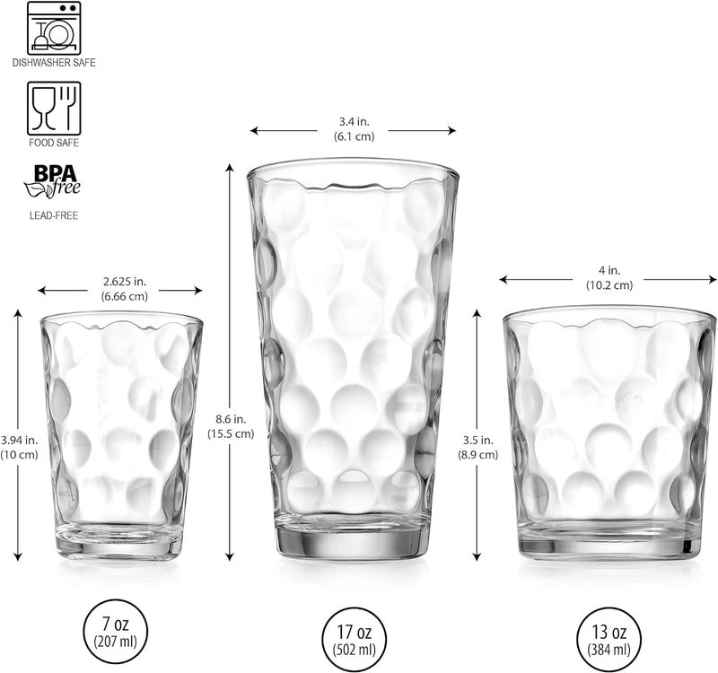Home Essentials 12-pc Galaxy Glassware - Drinking Glasses, Mixed Drinkware Set. Highball 17 oz. Rock 13 oz. Juice 7 oz. Glass Tumblers - Image 3