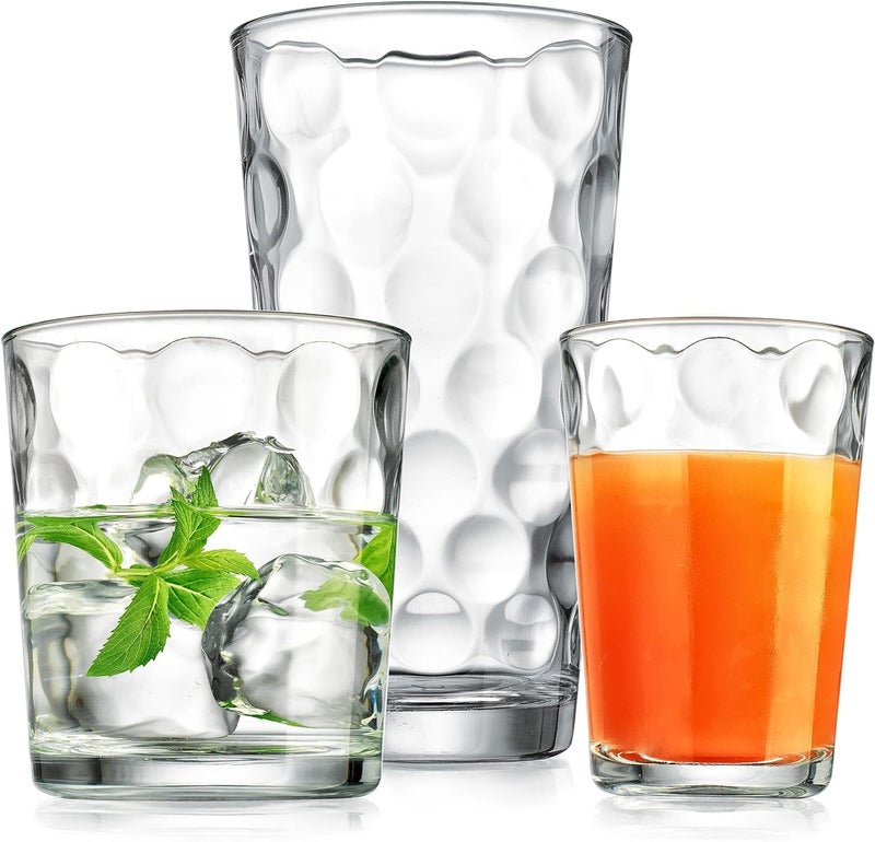 Home Essentials 12-pc Galaxy Glassware - Drinking Glasses, Mixed Drinkware Set. Highball 17 oz. Rock 13 oz. Juice 7 oz. Glass Tumblers - Image 4