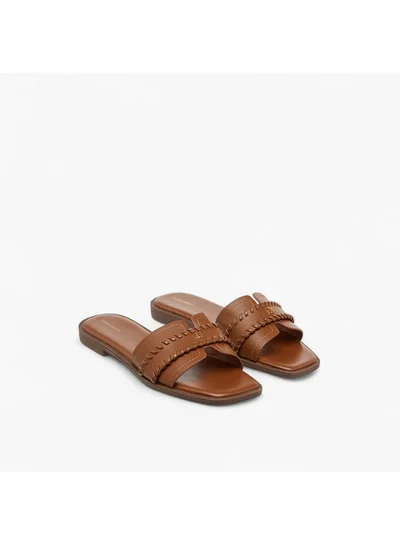 Flora Bella By Shoexpress Women Braid Detail Slip-On Flat Sandals