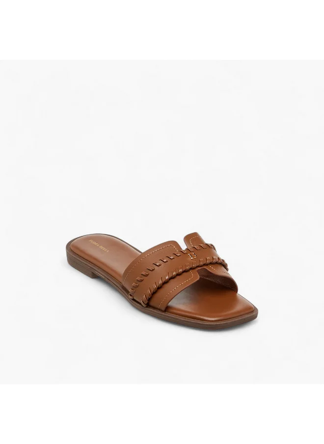 Flora Bella By Shoexpress Women Braid Detail Slip-On Flat Sandals