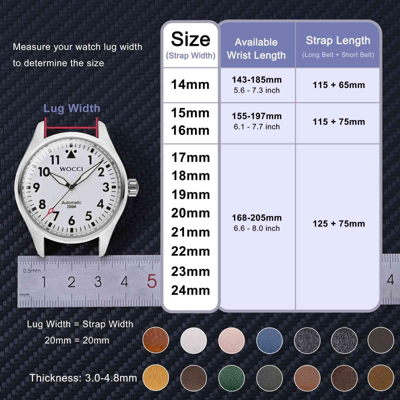 WOCCI 18mm Vintage Leather Watch Band for Men and Women, Silver Buckle (Dark Brown) - Image 4