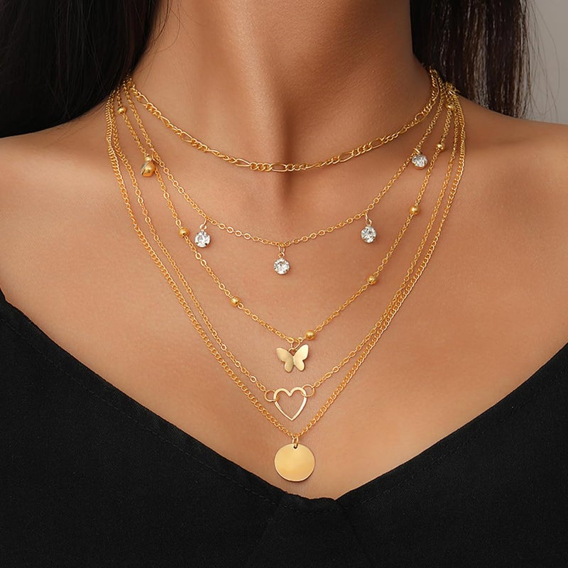 IFNODO 98pcs Gold Jewelry Set for Women Trendy Costume Jewelry Gold Plated Necklace Bracelet Gold Earrings And Rings Set for Women Friendship Gift Set - Image 2