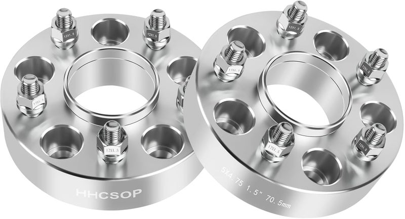 HHCSOP 5x4.75 Wheel Spacers 1.5" (38mm) Bore 70.5mm with M12X1.5 Studs - 2PCS - Image 1