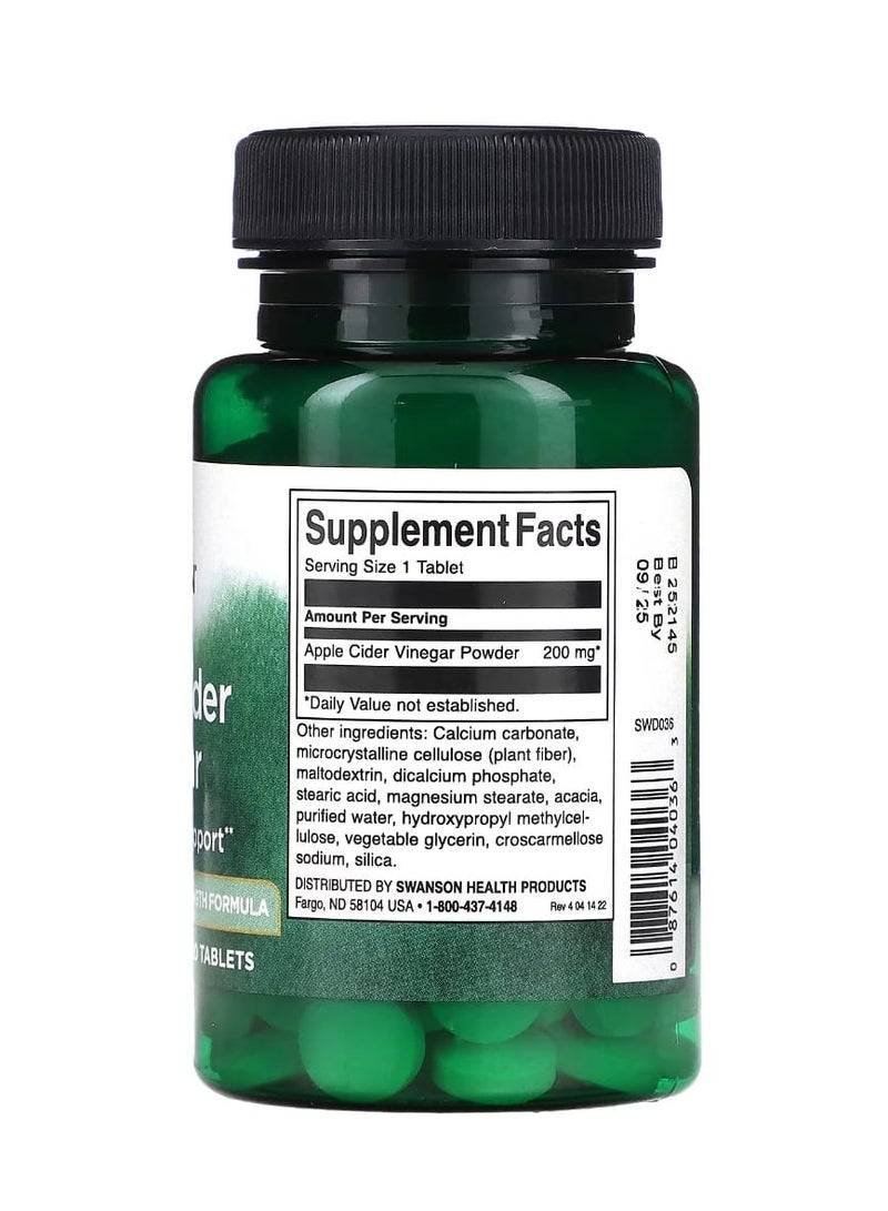 سوانسون - خل التفاح 200 مجم - 120 قرص - Image 2