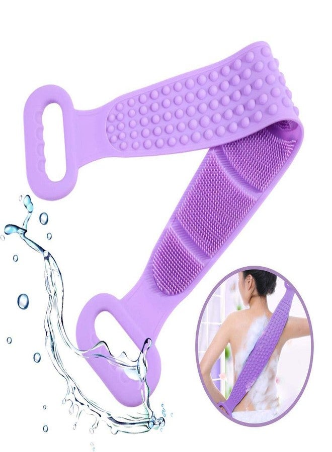 EBOFAB Bath Brush Silicone Body Back Scrubber Body Loofah Belt, Skin Deep Cleaning Massage Dead Skin Removal Bath Sponge, Exfoliating Belt Lathers Well (Multicolor) (Body - Image 2