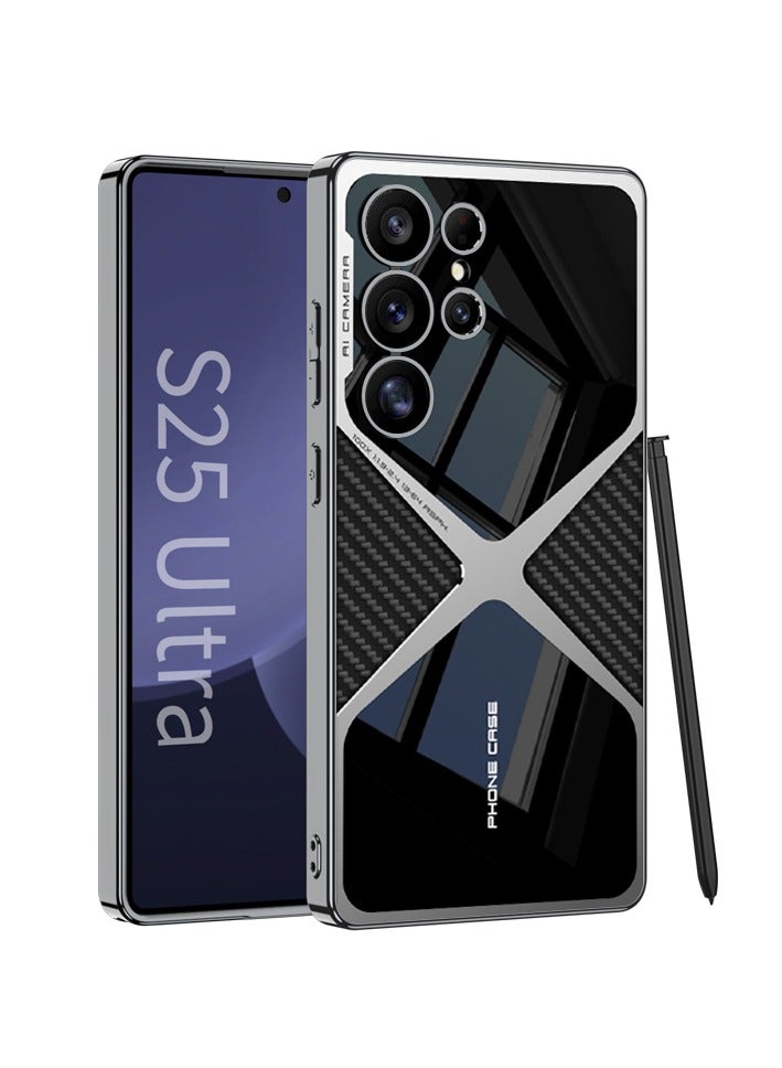 GKK Luxury Leather Case for Samsung Galaxy S25 Ultra (2025) ,Electroplated with Camera Protected and Pen Slot Design Support Wireless Charging - Pen Not Included  - Image 1
