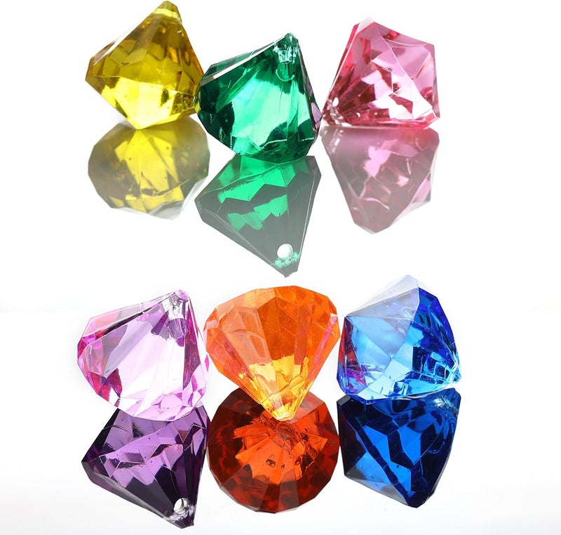Entervending Gems for Crafting - Large 1" Inch Diamond Gemstones for Craft - 10,6 oz Gems in Bag - Vase Filler - Table Scatters Decor - Fish Tank Fake Rocks - Jewels for Crafts - Image 1