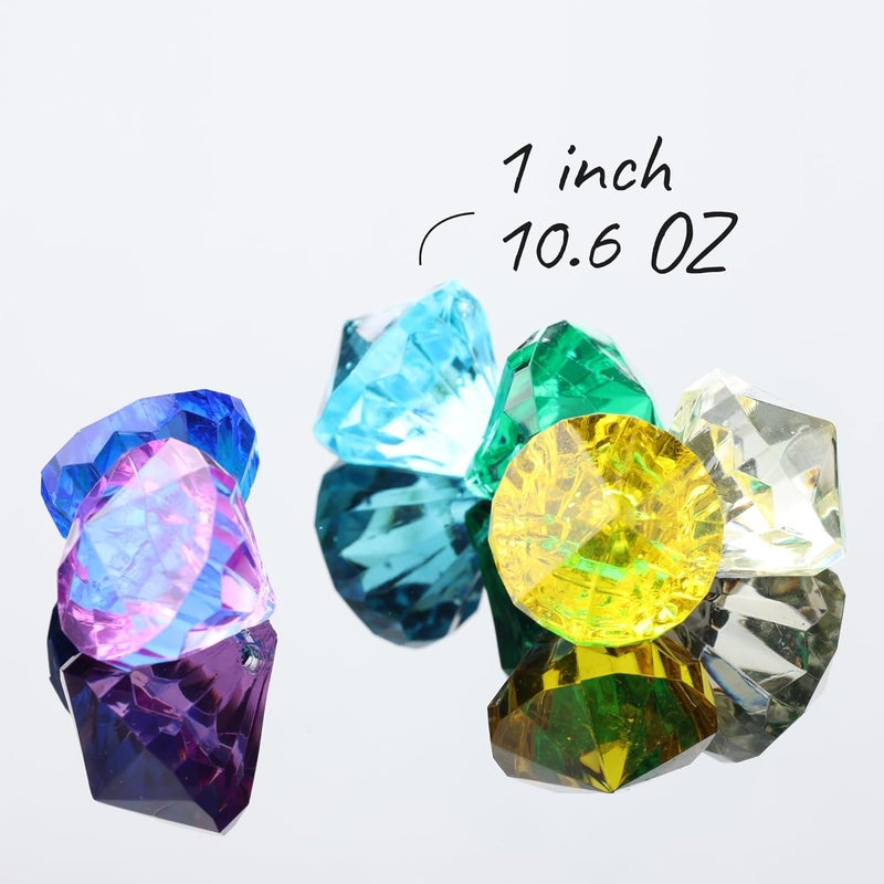Entervending Gems for Crafting - Large 1" Inch Diamond Gemstones for Craft - 10,6 oz Gems in Bag - Vase Filler - Table Scatters Decor - Fish Tank Fake Rocks - Jewels for Crafts - Image 2