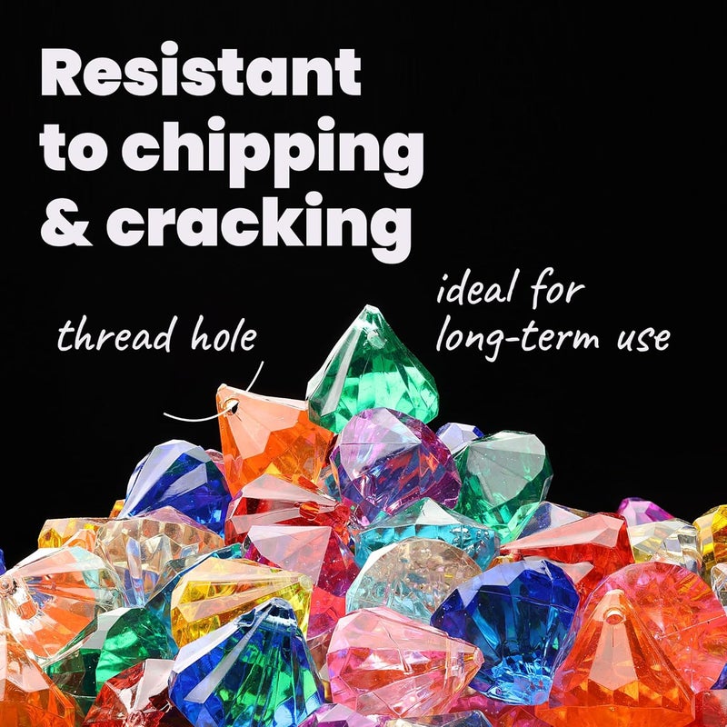 Entervending Gems for Crafting - Large 1" Inch Diamond Gemstones for Craft - 10,6 oz Gems in Bag - Vase Filler - Table Scatters Decor - Fish Tank Fake Rocks - Jewels for Crafts - Image 4