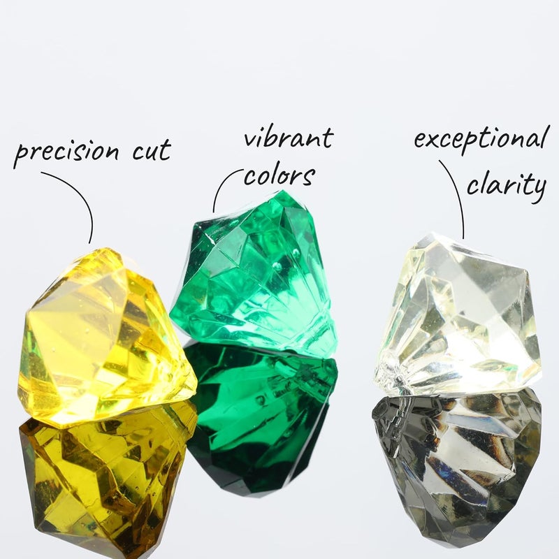 Entervending Gems for Crafting - Large 1" Inch Diamond Gemstones for Craft - 10,6 oz Gems in Bag - Vase Filler - Table Scatters Decor - Fish Tank Fake Rocks - Jewels for Crafts - Image 3