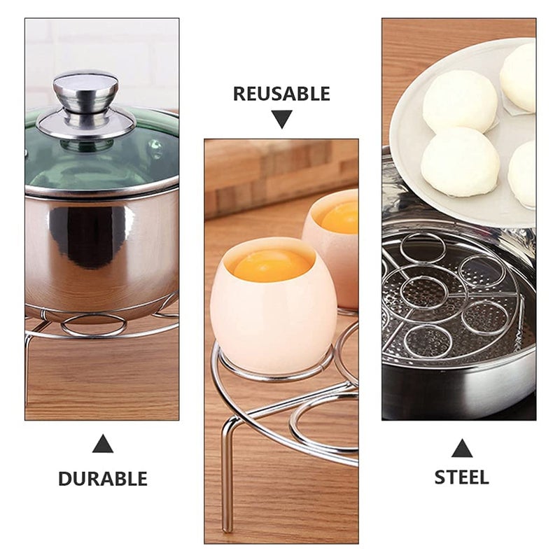 McMus McMus Egg Steamer Rack Stand Air Fryer Rack Stainless Steel Round Canning Rack Cooking Steaming Basket Multifunction Trivet Holders - Image 4