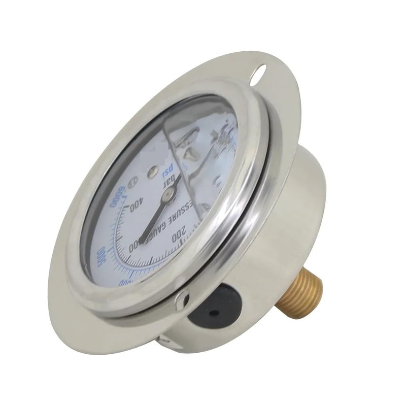 مقياس ضغط هيدروليكي رقمي محوري بحافة حزام، خيط M14*1.5، مقياس ضغط دقيق مع زيت 0.1 ميجا باسكال إلى 60 ميجا باسكال جوي فول (60 بار) - Image 2