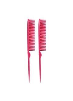 Allegro Combs Allegro Combs 60 Parting Three Row Combs Salon Hairstylist Hairdresser Detangle Combs For Natural Hair And Wigs For Curly Hair Made In The Usa 2 Pcs. (Pink) 