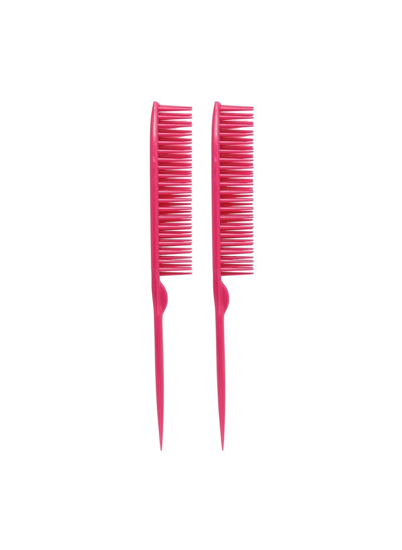 Allegro Combs Allegro Combs 60 Parting Three Row Combs Salon Hairstylist Hairdresser Detangle Combs For Natural Hair And Wigs For Curly Hair Made In The Usa 2 Pcs. (Pink) 