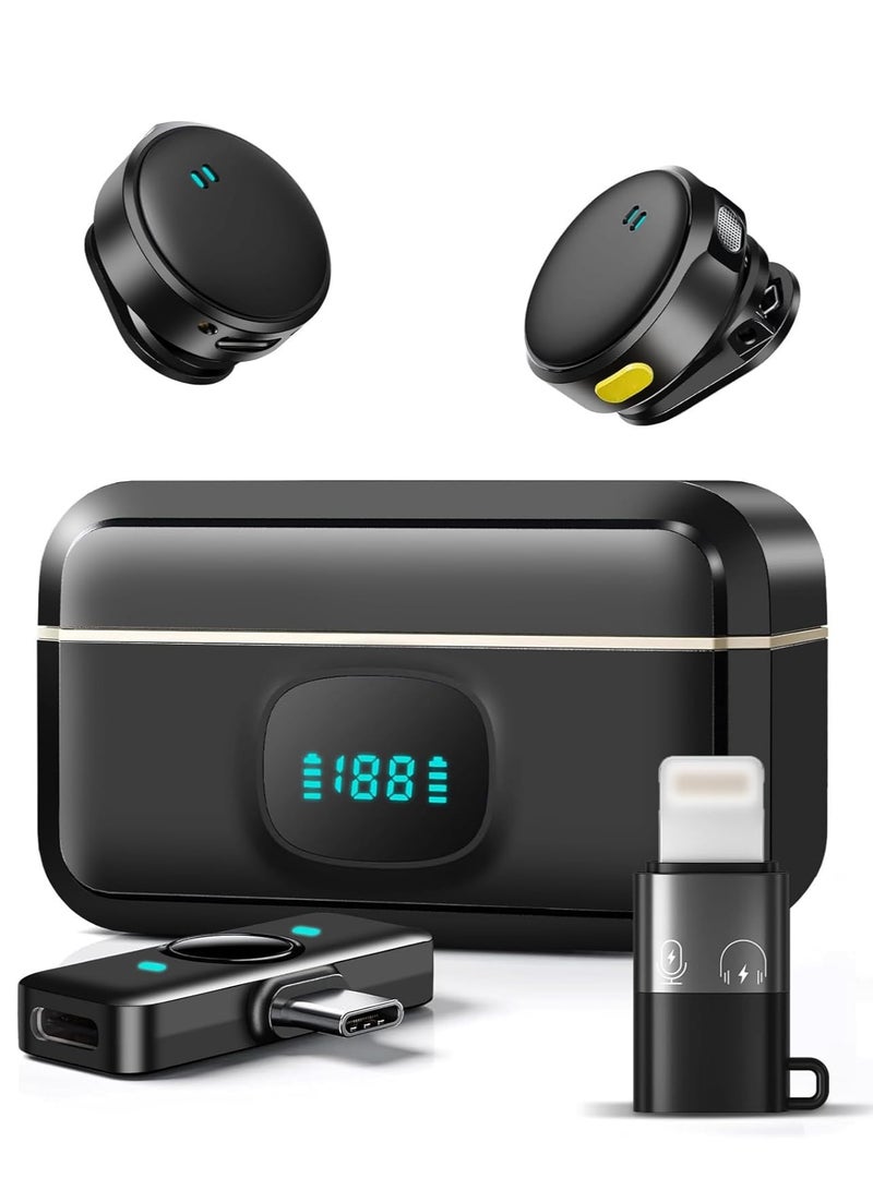 Wireless Lavalier Microphone for iPhone/Android, Mini Lapel Mic with Charging Case, Magnetic Clip, Noise Cancelling, 300FT Range, Condenser Mic for Stream, Vlog, TikTok and YouTube - Image 2