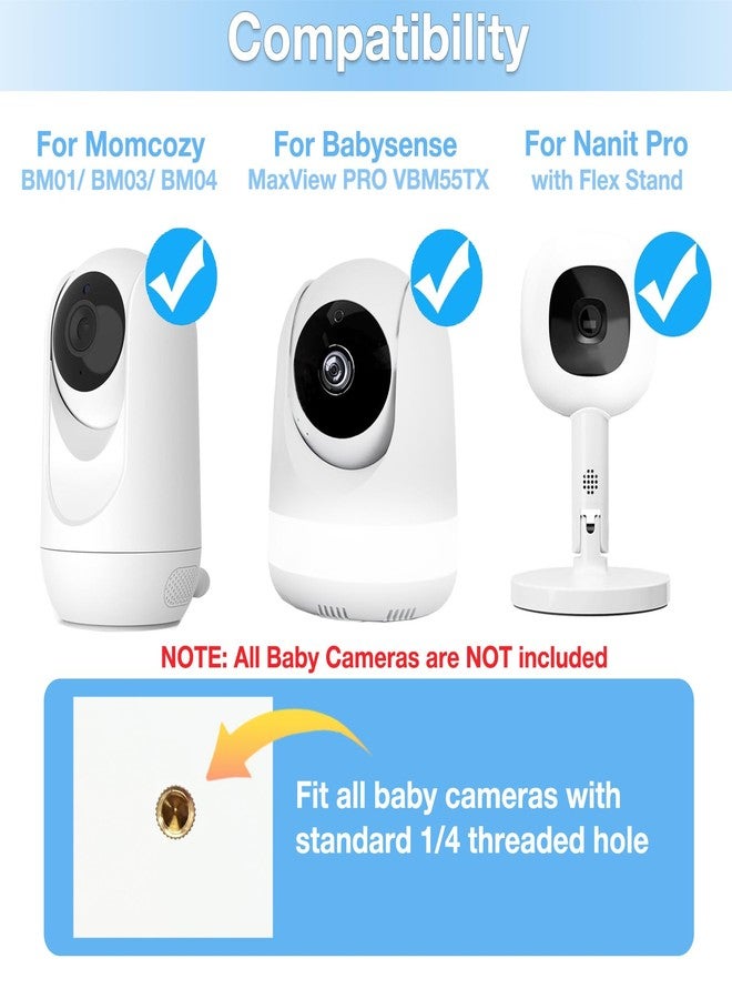Derebir Baby Monitor Clip Mount Compatible with Nanit Pro & Flex Stand, Momcozy BM01/ BM03/ BM04, Babysense MaxView PRO-VBM55TX, 16 inches Flexible Crib Clamp Mount for Cameras with 1/4 Threaded Hole - Image 2