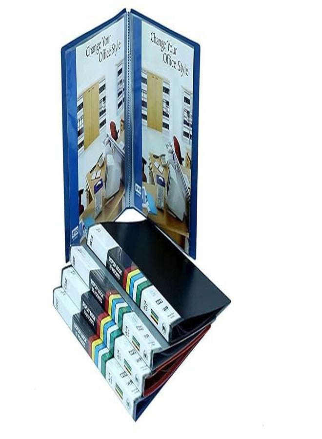 HCS A4 Size Presentation Display Book Portfolio File Folder Presentation Binders with Plastic Clear Sleeves Document Organizer Multicolor (20 Pocket Pack of 2) - Image 1