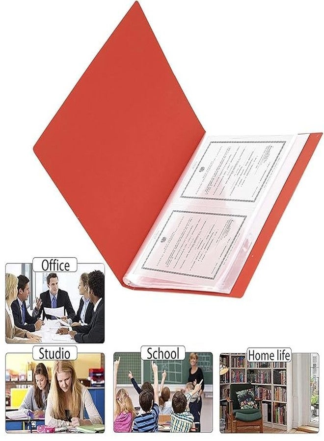 HCS A4 Size Presentation Display Book Portfolio File Folder Presentation Binders with Plastic Clear Sleeves Document Organizer Multicolor (20 Pocket Pack of 2) - Image 5
