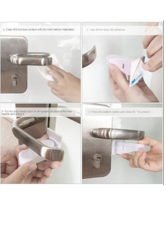 AROAQ Universal Child Safety Door Lever Locks Anti-Open Handle Protectors Pack of 3 - Image 3