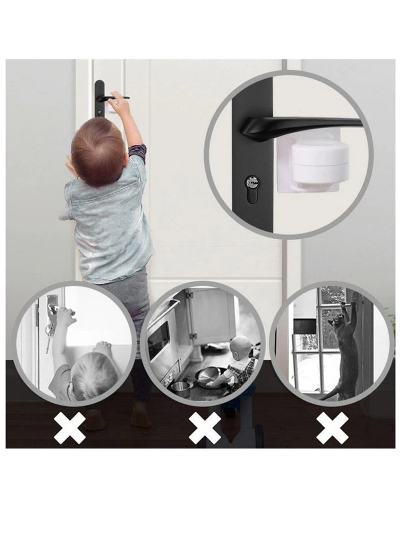 AROAQ Universal Child Safety Door Lever Locks Anti-Open Handle Protectors Pack of 3 - Image 2