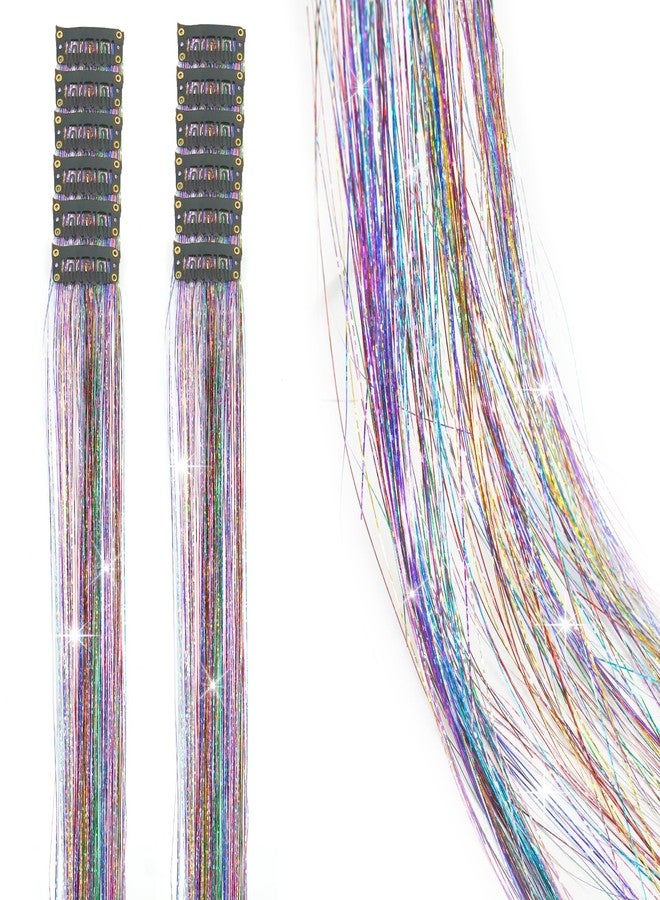 Edoneery 19.7 Inch Hair Tinsel Fairy Hair Tinsel Kit Colorful Glitter Clip In Hair Extensions For Women(Eight-Color) - Image 1