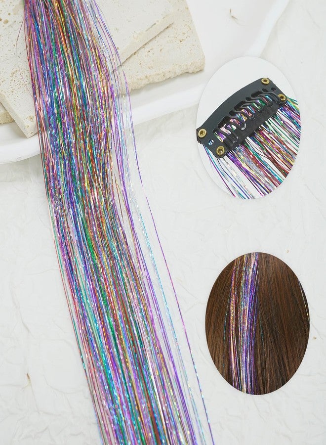 Edoneery 19.7 Inch Hair Tinsel Fairy Hair Tinsel Kit Colorful Glitter Clip In Hair Extensions For Women(Eight-Color) - Image 5