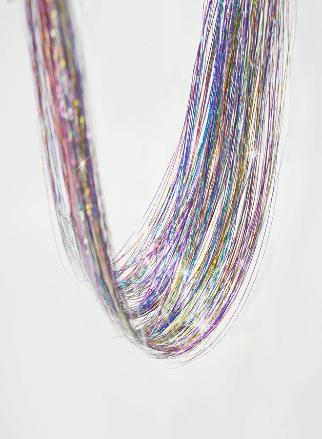 Edoneery 19.7 Inch Hair Tinsel Fairy Hair Tinsel Kit Colorful Glitter Clip In Hair Extensions For Women(Eight-Color) - Image 3