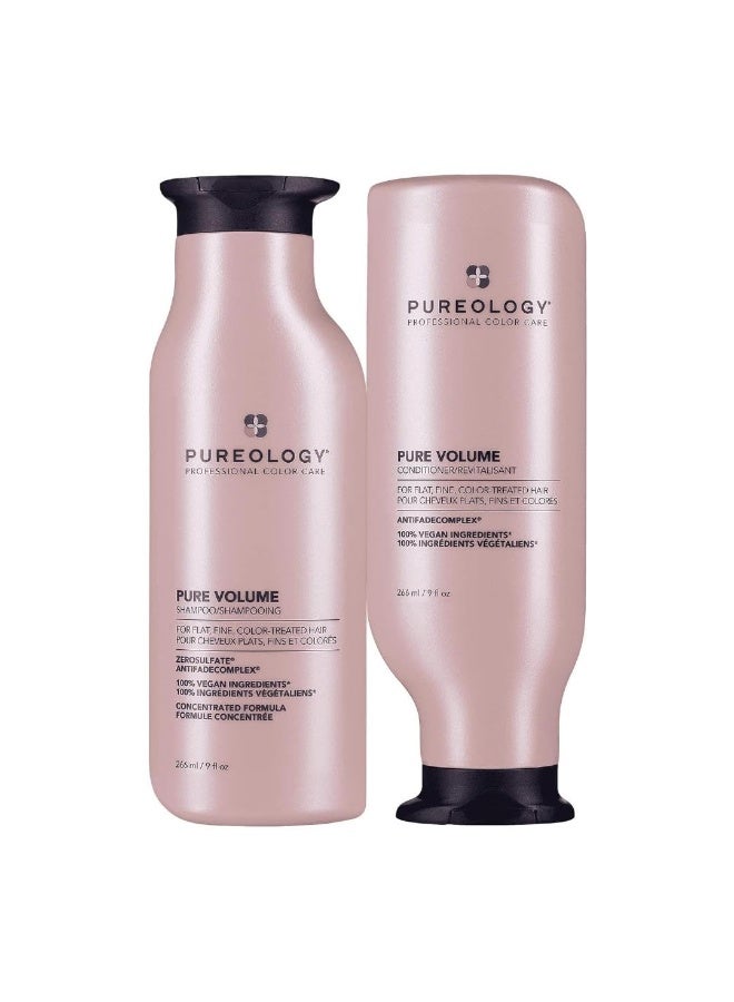 PUREOLOGY Pureology Pure Volume Shampoo and Conditioner Set - For Flat, Fine and Color-Treated Hair, Sulfate-Free - Image 1