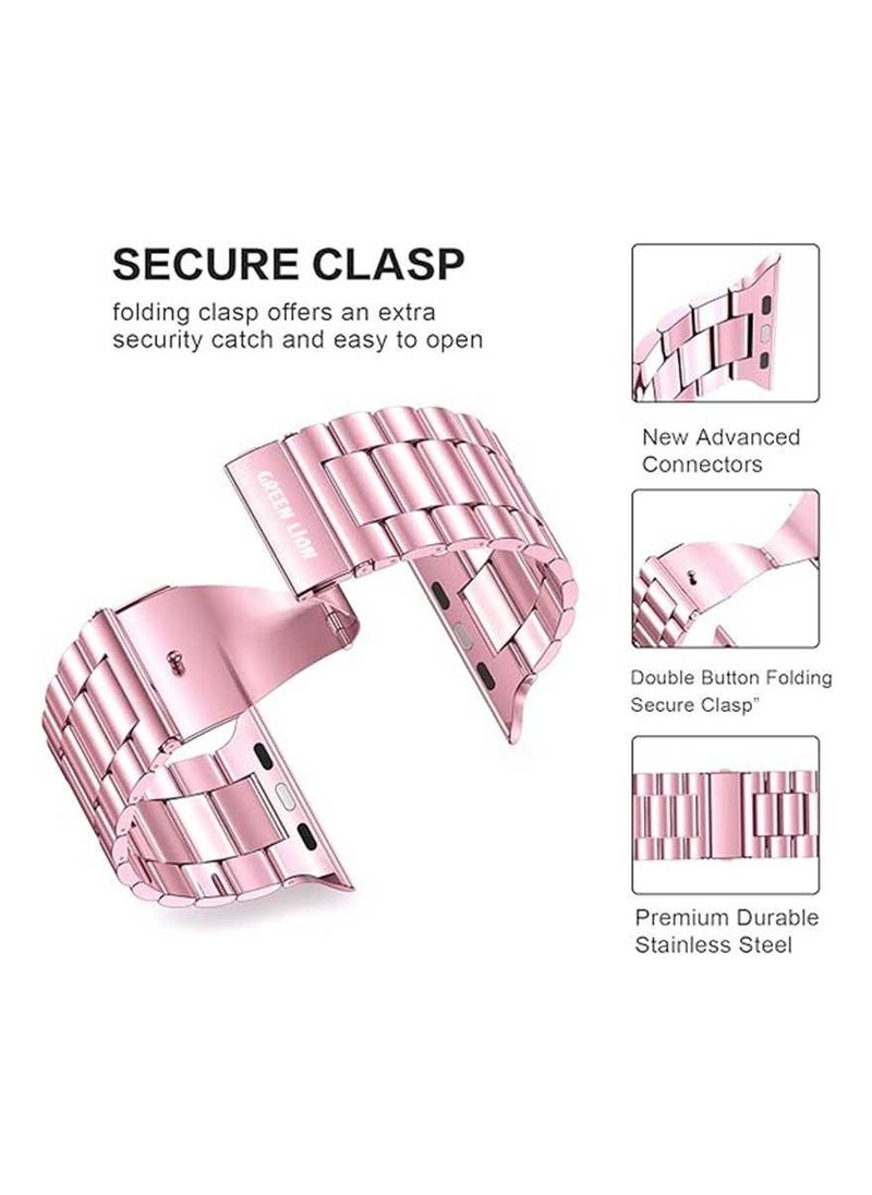 GREEN LION Green Lion Link Stainless Steel Watch Band 42/44/45/49MM - Rose Gold  - Image 3