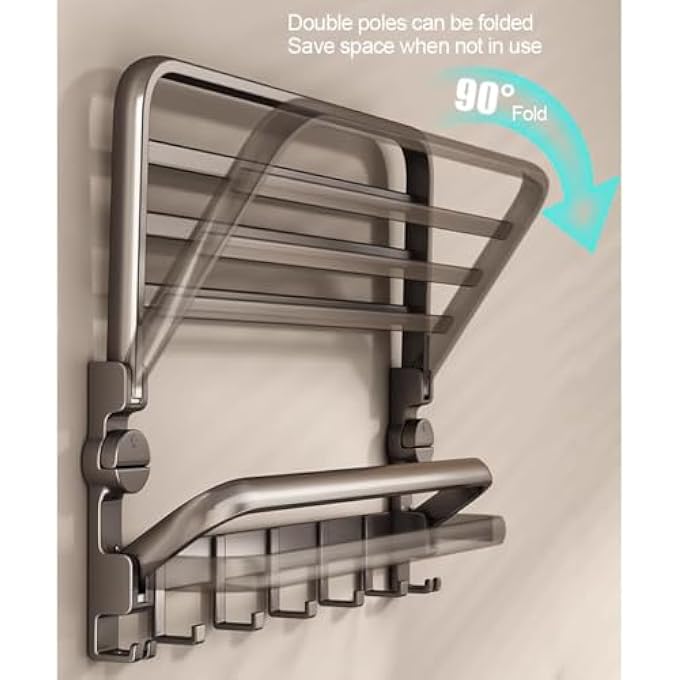 حامل مناشف حائطي مقاس 17 بوصة مع كوب شفط أسود، حامل مناشف حمام سهل التركيب، لا يتطلب حفرًا، قضيب مناشف أنيق ومتين لتنظيم الحمام بكفاءة - Image 2