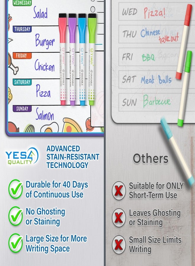 YES4QUALITY Magnetic Dry Erase Menu Board for Fridge (Fruit, 16x12) - Weekly Meal Planner Whiteboard w/ 4 Magnetic Markers & Eraser - Chalkboard Organizer for Dinner Menus & Grocery Lists by Yes4Quality - Image 5